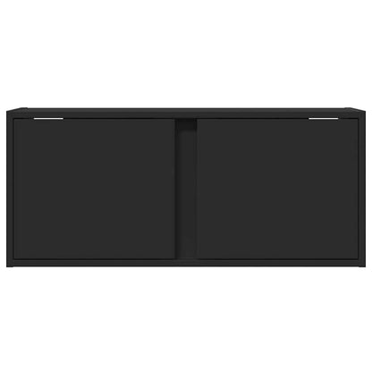 Mobile TV a Parete con Luci LED Nero 80x31x35 cm | homemem39