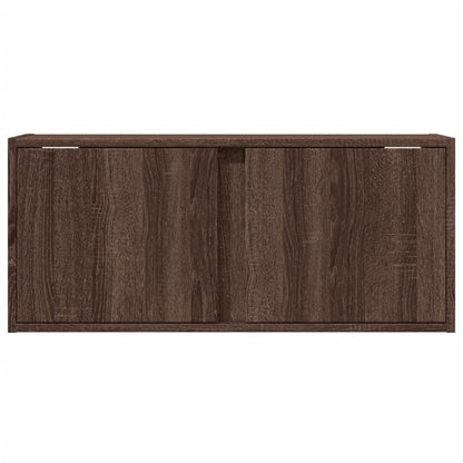 Mobile TV a Parete con Luci LED Rovere Marrone 80x31x35 cm - homemem39