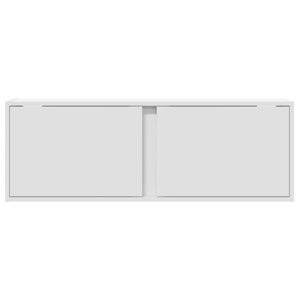 Mobile TV a Parete con Luci LED Bianco 100x31x35 cm - homemem39