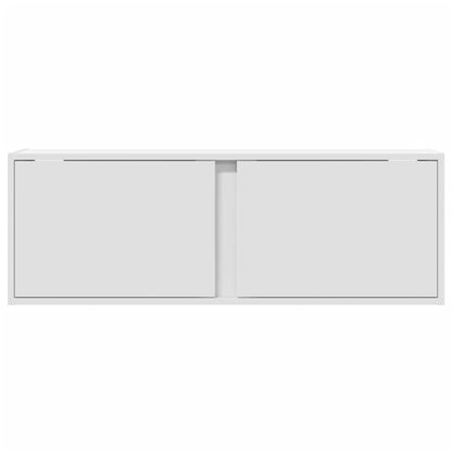 Mobile TV a Parete con Luci LED Bianco 100x31x35 cm - homemem39