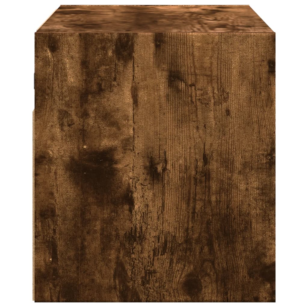 Mobile TV a Parete con Luci LED Rovere Fumo 100x31x35 cm - homemem39