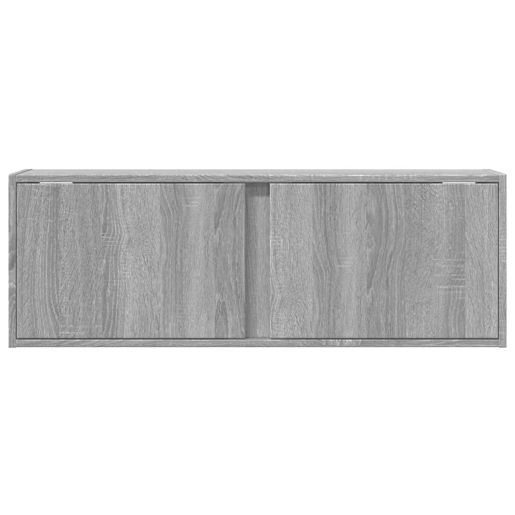 Mobile TV a Parete con Luci LED Grigio Sonoma 100x31x35 cm