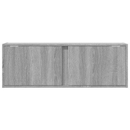 Mobile TV a Parete con Luci LED Grigio Sonoma 100x31x35 cm