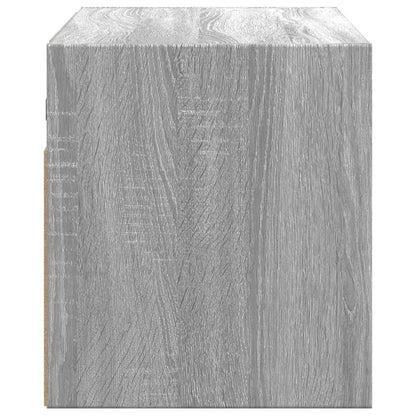 Mobile TV a Parete con Luci LED Grigio Sonoma 100x31x35 cm - homemem39