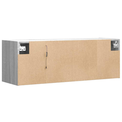 Mobile TV a Parete con Luci LED Grigio Sonoma 100x31x35 cm