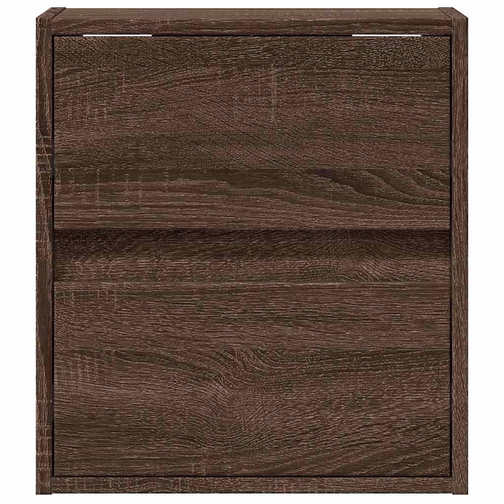Mobili TV a Parete con Luci LED 2pz Rovere Marrone 41x31x45 cm