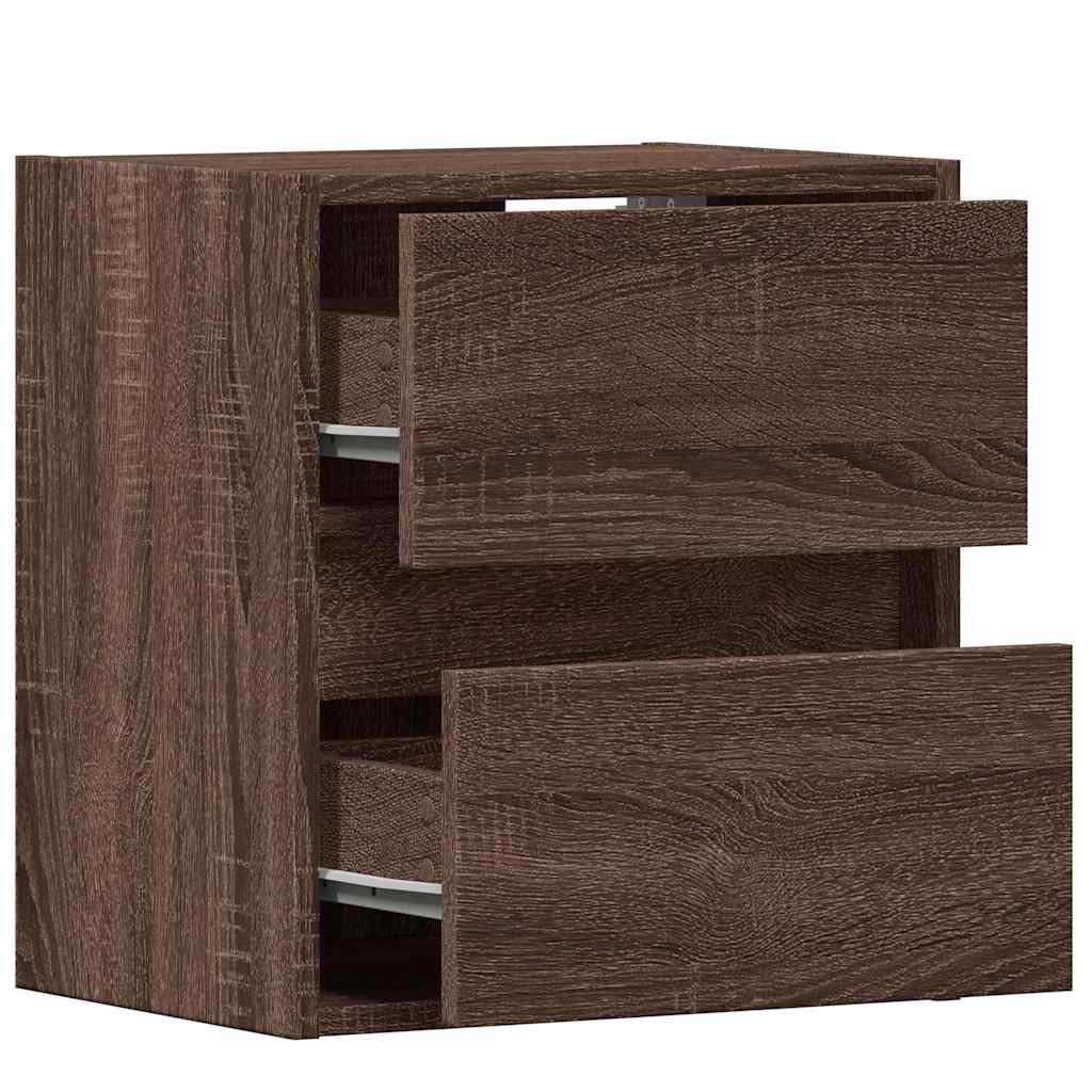 Mobili TV a Parete con Luci LED 2pz Rovere Marrone 41x31x45 cm | homemem39
