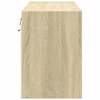 Mobile TV a Parete con Luci LED Rovere Sonoma 80x31x45 cm - homemem39