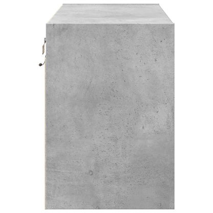 Mobile TV a Parete con Luci LED Grigio Cemento 80x31x45 cm - homemem39