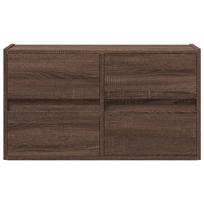 Mobile TV a Parete con Luci LED Rovere Marrone 80x31x45 cm - homemem39