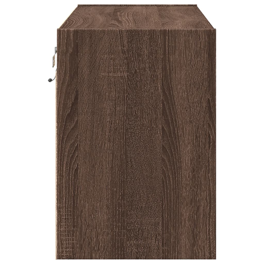 Mobile TV a Parete con Luci LED Rovere Marrone 80x31x45 cm - homemem39