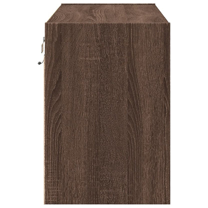 Mobile TV a Parete con Luci LED Rovere Marrone 80x31x45 cm - homemem39