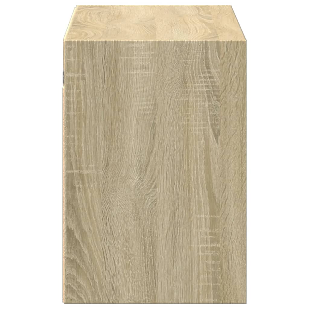 Mobile TV a Parete con Luci LED Rovere Sonoma 100x31x45 cm - homemem39