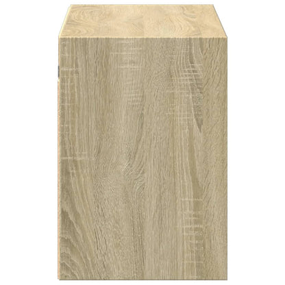 Mobile TV a Parete con Luci LED Rovere Sonoma 100x31x45 cm - homemem39