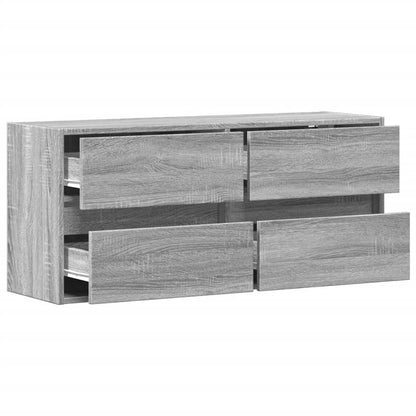 Mobile TV a Parete con Luci LED Grigio Sonoma 100x31x45 cm - homemem39