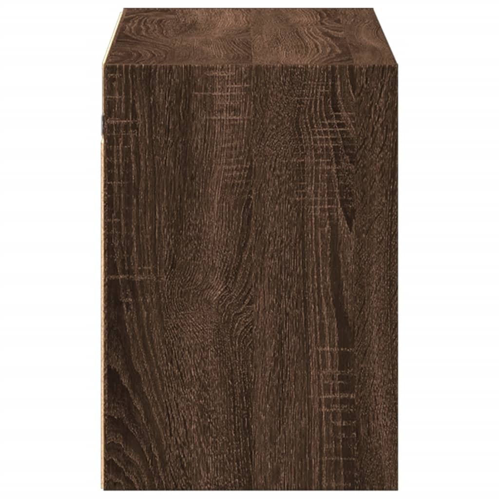 Mobile TV a Parete con Luci LED Rovere Marrone 100x31x45 cm - homemem39