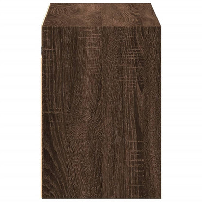 Mobile TV a Parete con Luci LED Rovere Marrone 100x31x45 cm - homemem39