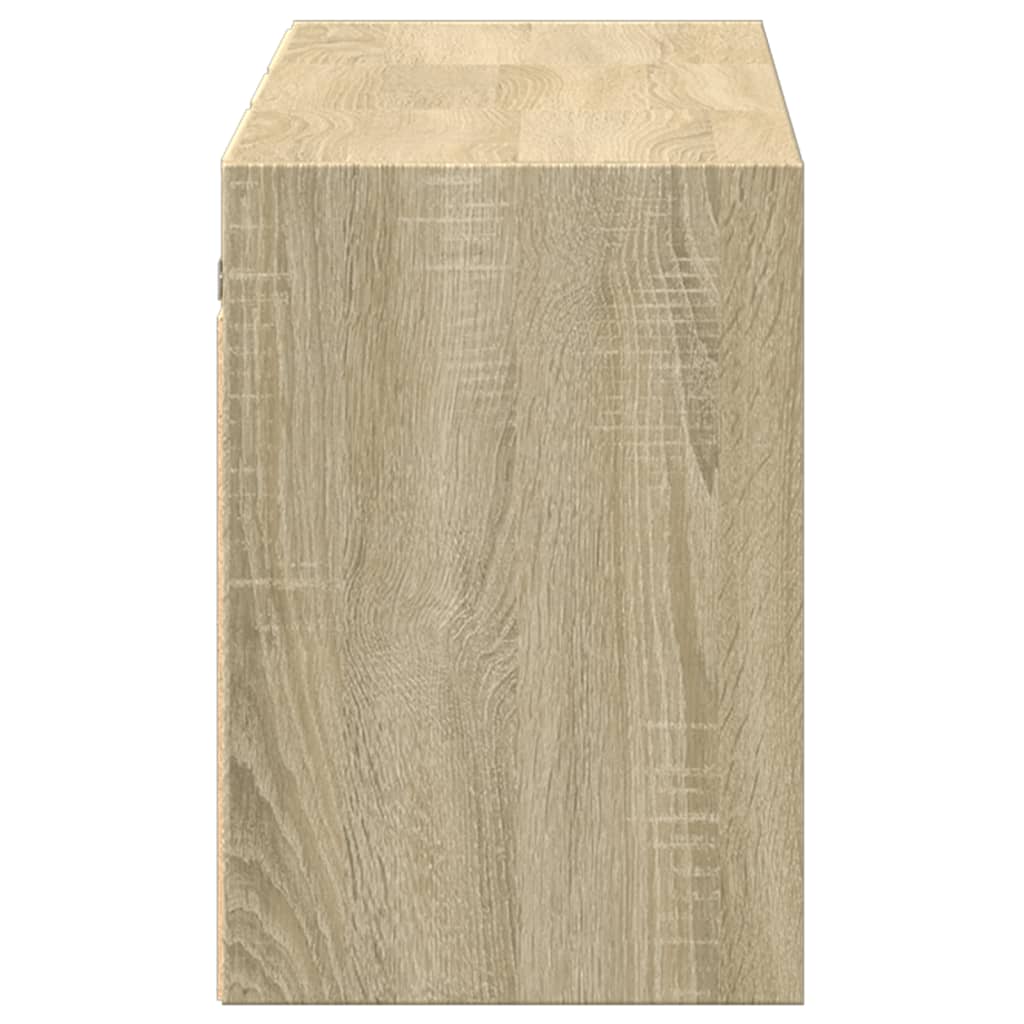 Mobile TV a Parete con Luci LED Rovere Sonoma 130x31x45 cm - homemem39