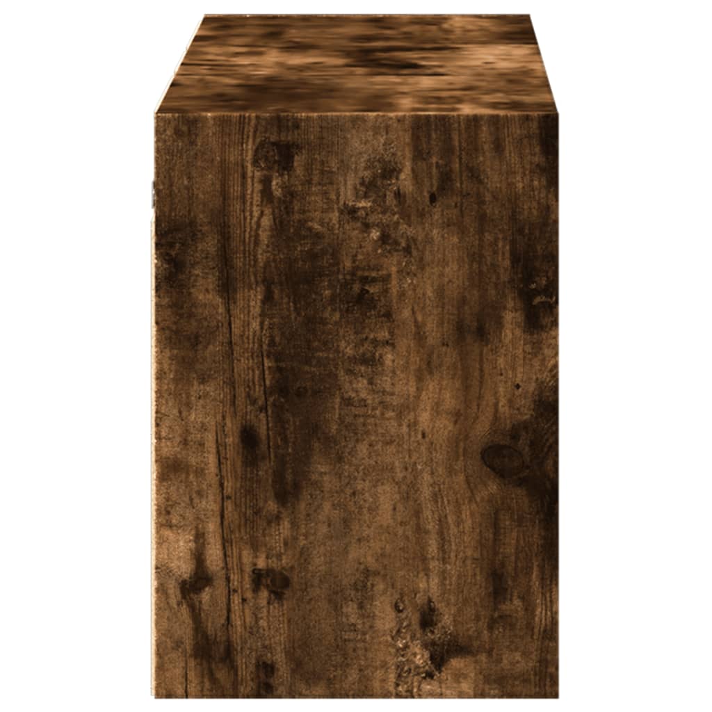 Mobile TV a Parete con Luci LED Rovere Fumo 130x31x45 cm - homemem39