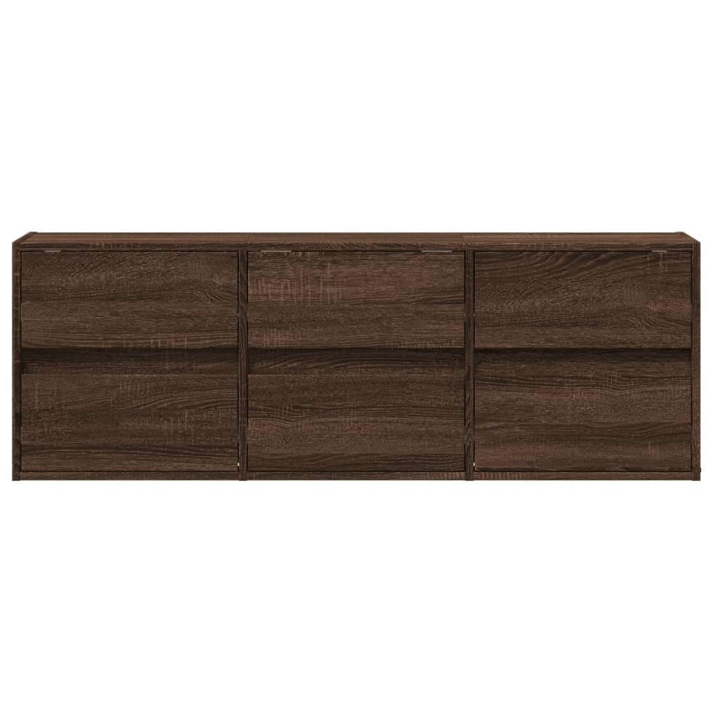 Mobile TV a Parete con Luci LED Rovere Marrone 130x31x45 cm - homemem39