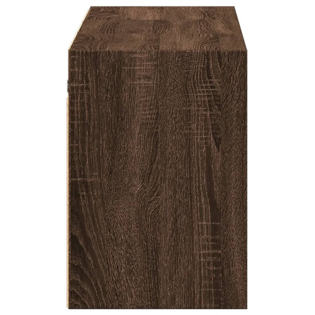 Mobile TV a Parete con Luci LED Rovere Marrone 130x31x45 cm - homemem39