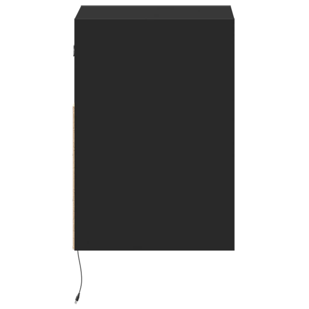 Mobile TV a Parete con Luci LED Nero 41x31x45 cm - homemem39