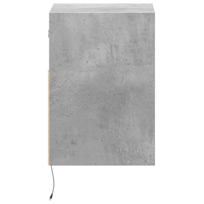 Mobile TV a Parete con Luci LED Grigio Cemento 41x31x45 cm
