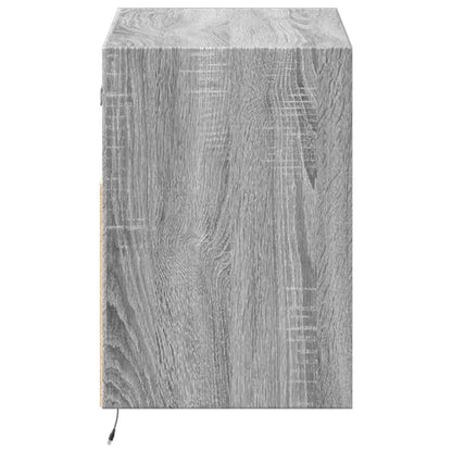 Mobile TV a Parete con Luci LED Grigio Sonoma 80x31x45 cm | homemem39