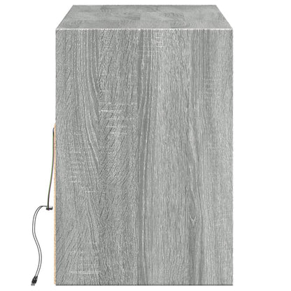 Mobile TV a Parete con Luci LED Grigio Sonoma 130x31x45 cm - homemem39