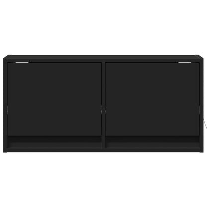 Mobile TV a Parete con Luci LED Nero 80x31x35 cm