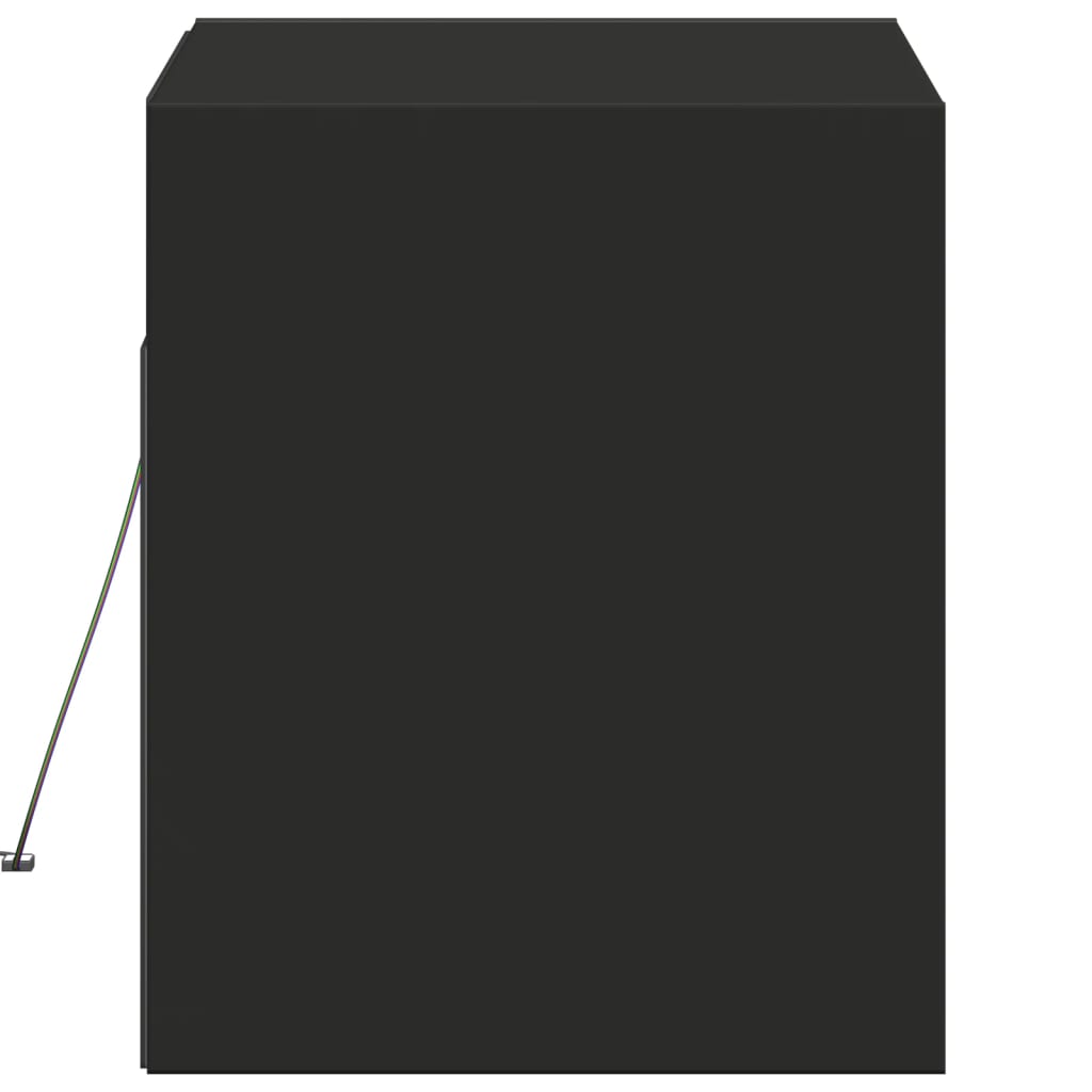Mobile TV a Parete con Luci LED Nero 80x31x35 cm