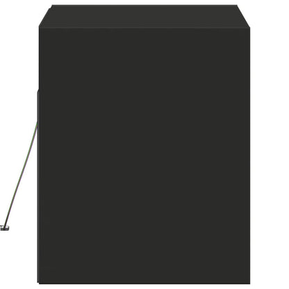 Mobile TV a Parete con Luci LED Nero 80x31x35 cm