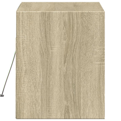 Mobile TV a Parete con Luci LED Rovere Sonoma 80x31x35 cm - homemem39