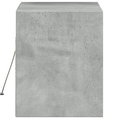 Mobile TV a Parete con Luci LED Grigio Cemento 80x31x35 cm - homemem39