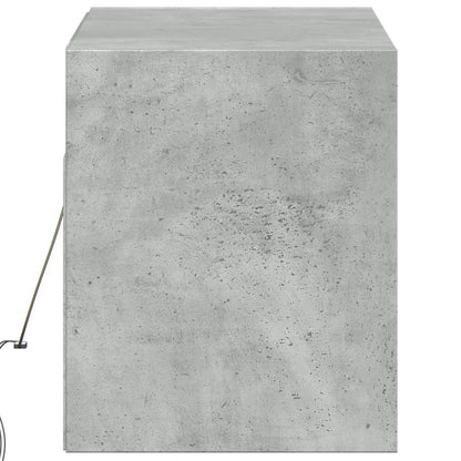 Mobile TV a Parete con Luci LED Grigio Cemento 100x31x35 cm - homemem39