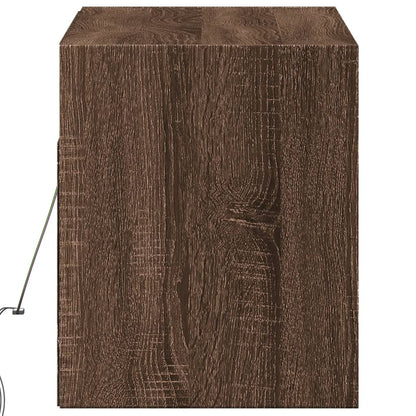 Mobile TV a Parete con Luci LED Rovere Marrone 100x31x35 cm - homemem39