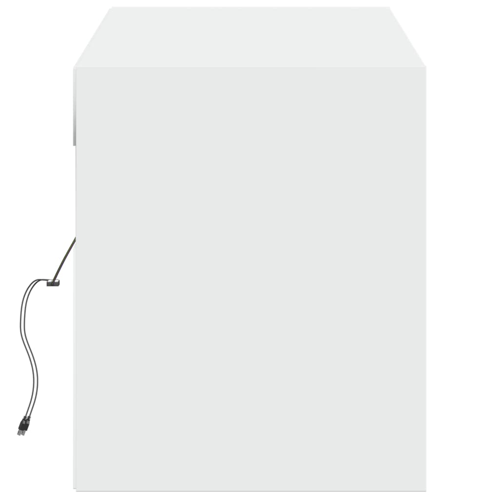 Mobile TV a Parete con Luci LED Bianco 140x31x38 cm - homemem39