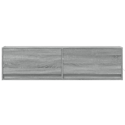 Mobile TV a Parete con Luci LED Grigio Sonoma 140x31x38 cm | homemem39