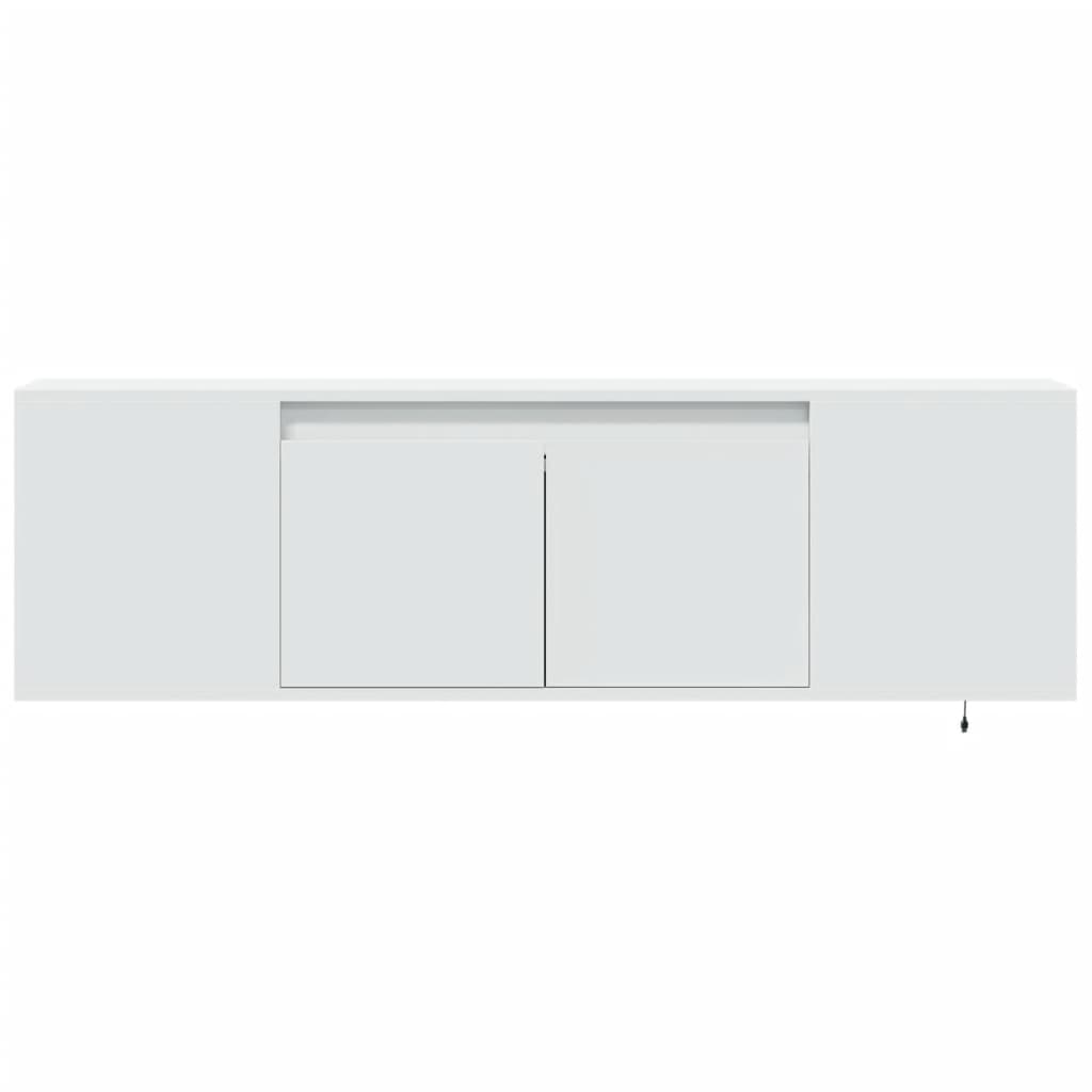 Mobile TV a Parete con Luci LED Bianco 135x31x39,5 cm - homemem39