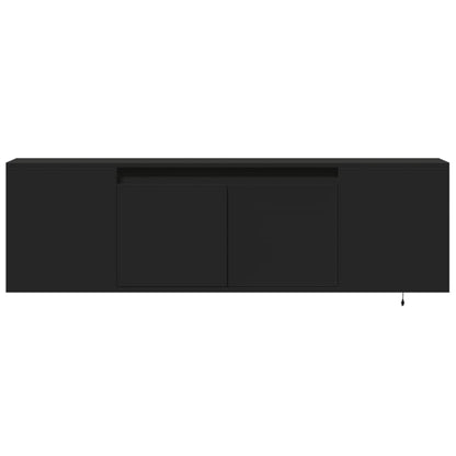 Mobile TV a Parete con Luci LED Nero 135x31x39,5 cm - homemem39