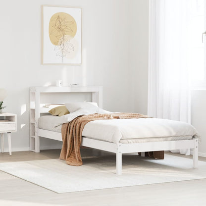 Letto senza Materasso Bianco 75x190 in Legno Massello di Pino