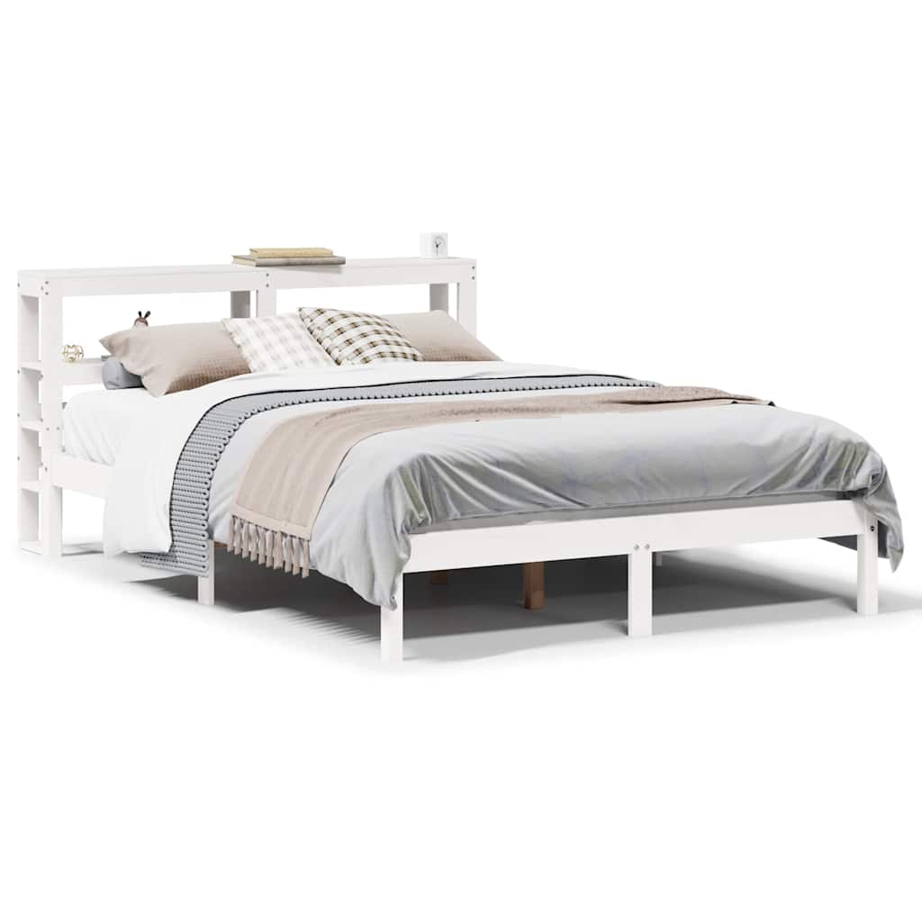 Letto senza Materasso Bianco 135x190 cm Legno Massello di Pino | homemem39