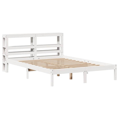 Letto senza Materasso Bianco 135x190 cm Legno Massello di Pino | homemem39