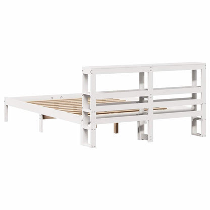 Letto senza Materasso Bianco 135x190 cm Legno Massello di Pino | homemem39