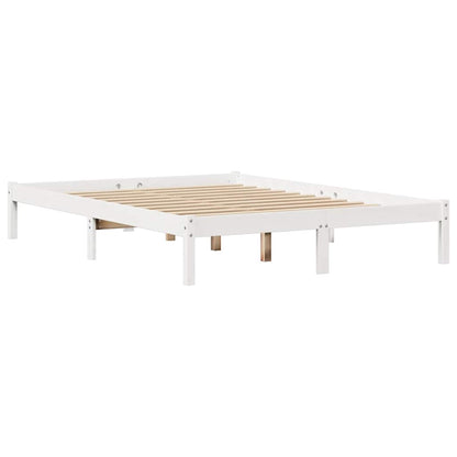 Letto senza Materasso Bianco 135x190 cm Legno Massello di Pino | homemem39