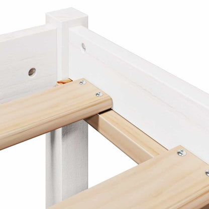 Letto senza Materasso Bianco 135x190 cm Legno Massello di Pino | homemem39