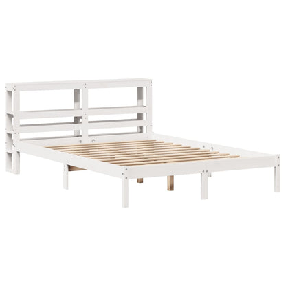 Letto senza Materasso Bianco 140x190 cm Legno Massello di Pino