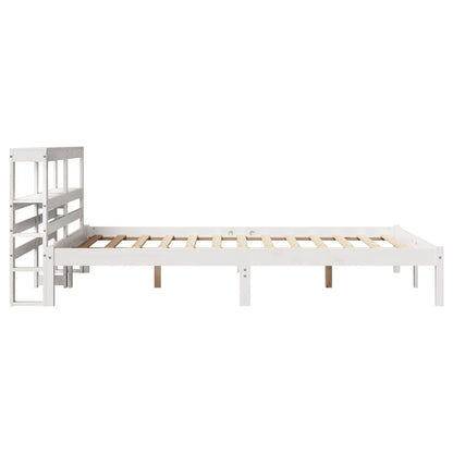 Letto senza Materasso Bianco 140x190 cm Legno Massello di Pino