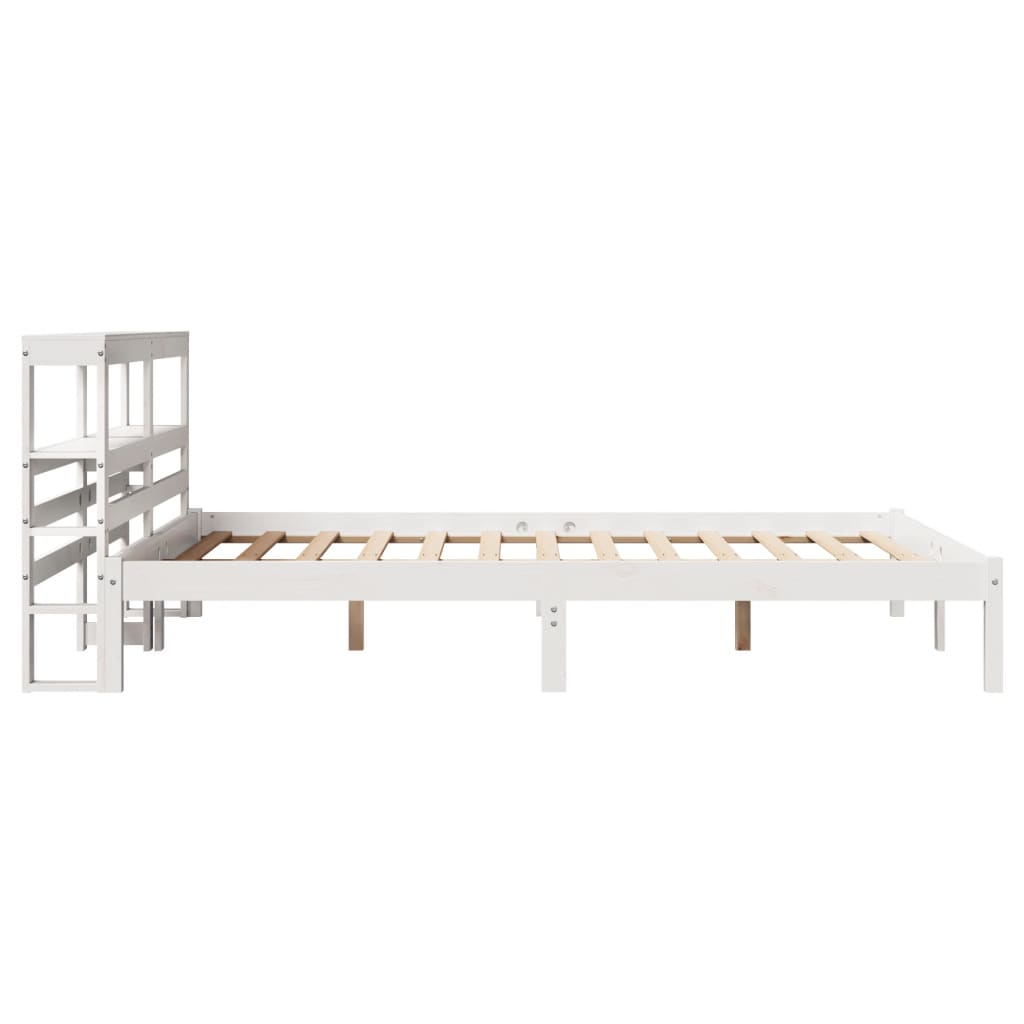 Letto senza Materasso Bianco 160x200 cm Legno Massello di Pino | homemem39