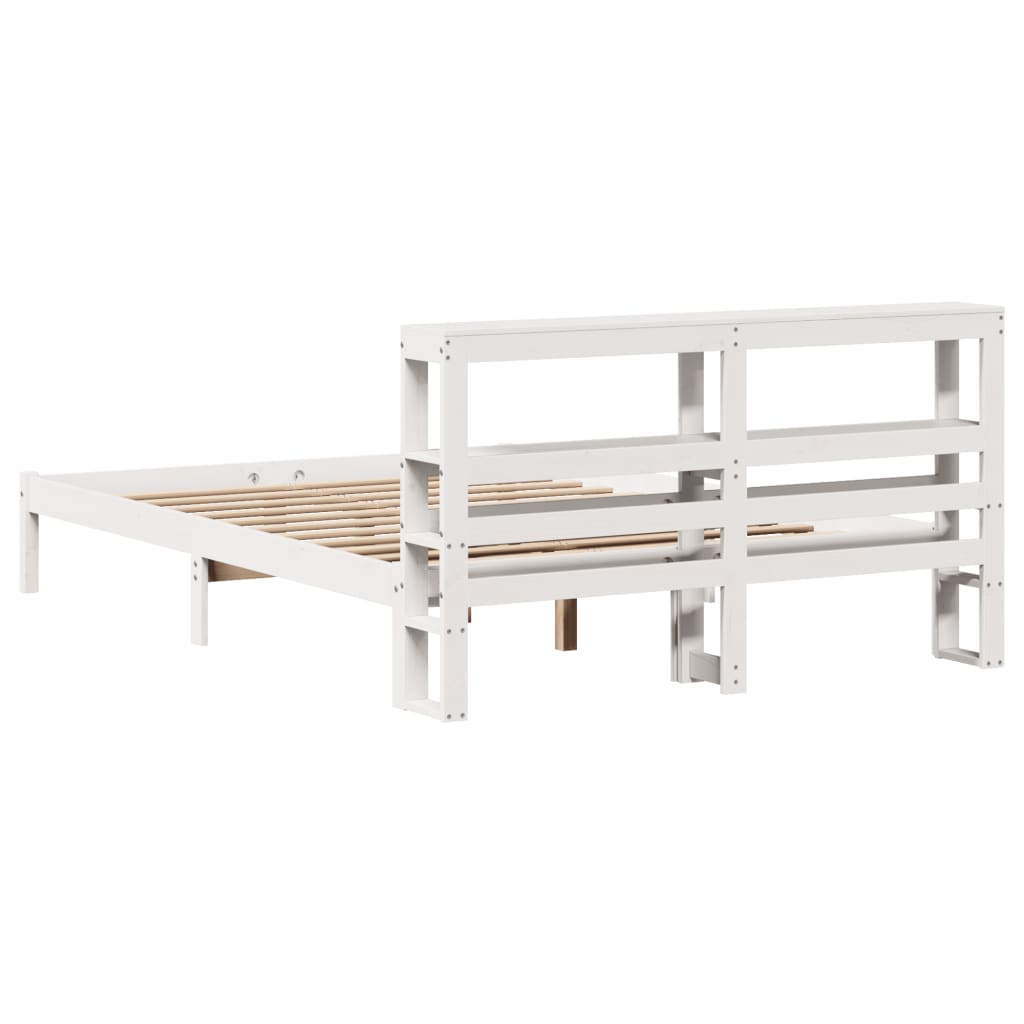 Letto senza Materasso Bianco 160x200 cm Legno Massello di Pino | homemem39